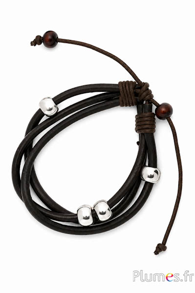 Lederarmband - Ø 60 mm - kaffee